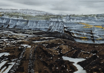  Antropocene X , 70x120cm ,  Asphalt, Coal, Pigment and Oil on Canvas 