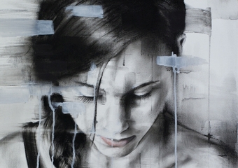  Unknown face XXIII  ,  70x50cm ,  Mixed Media on Paper